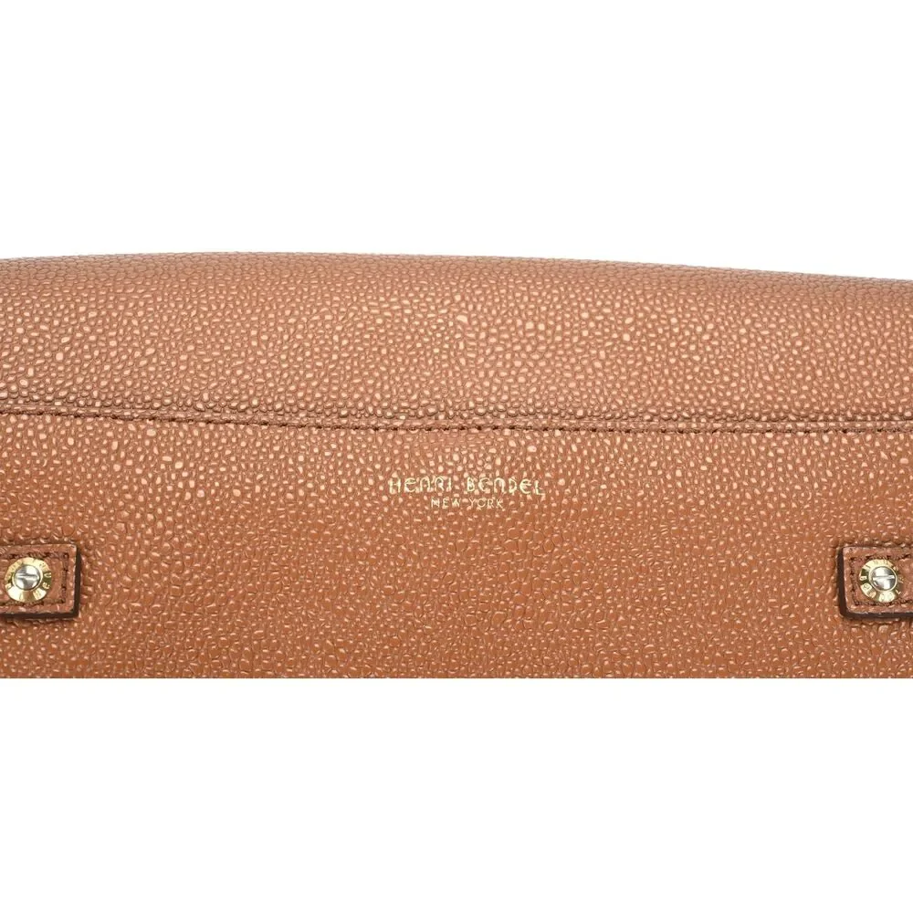 Henri Bendel Brown Pebbled Leather Flap Purse Magnetic Flap Closure - Picture 4 of 10